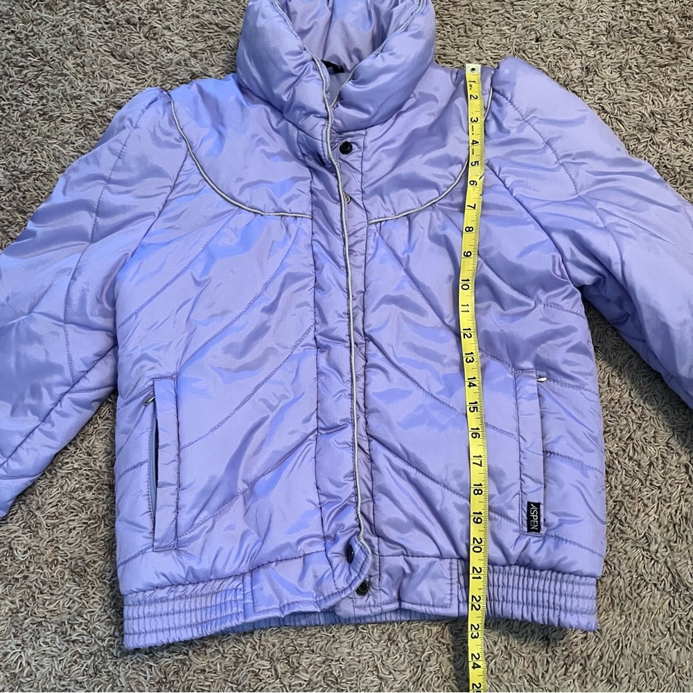 Vintage 1980s Aspen Powder Puffer Ski Jacket in Lilac Sz M Ski Bunny Retro - Picture 10 of 11